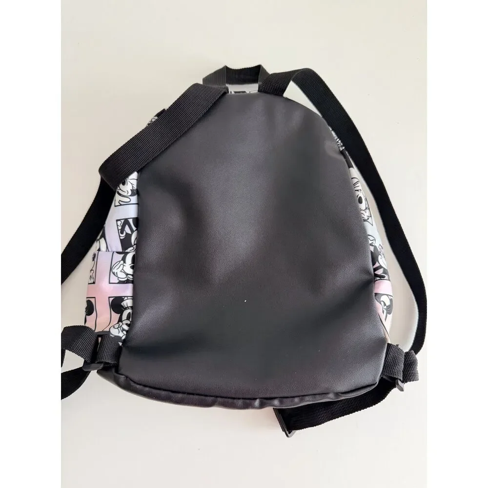 Disney Bioworld Minnie Mouse Mini Backpack Iridescent Pink Black White